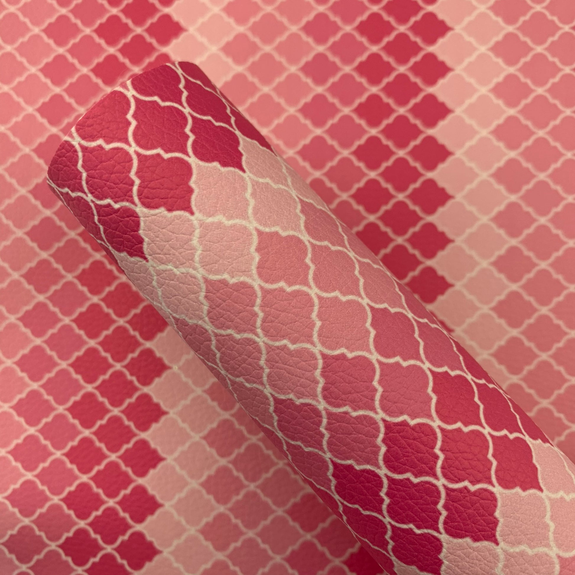 Moroccan Pinks Lattice Pebble Faux Leather