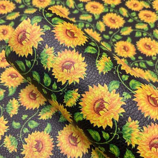 Sunflowers Pebble Faux Leather