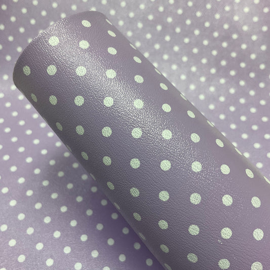 Purple Polka Dots Soft Faux Leather