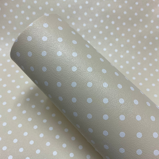 Light Yellow  Polka Dots Soft Faux Leather