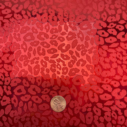 Leopard Embossed Glossy Laser Faux Leather