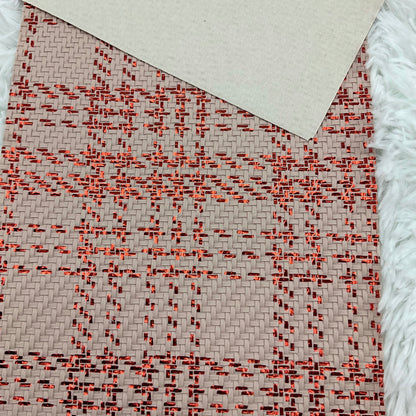 Pink and Red Basket Weave Textured Faux Leather