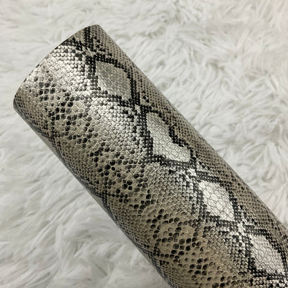 Silver Snake Skin Textured Faux Leather