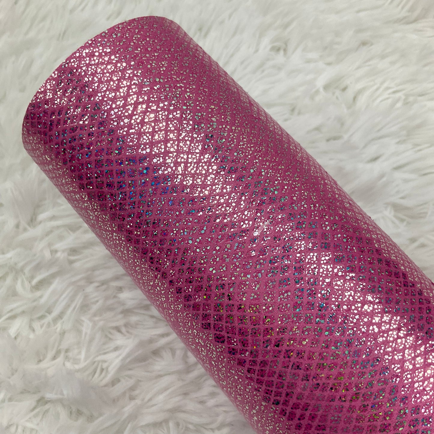 Pink Lattice Glitter Super Flexible Thin Fabric Sheet