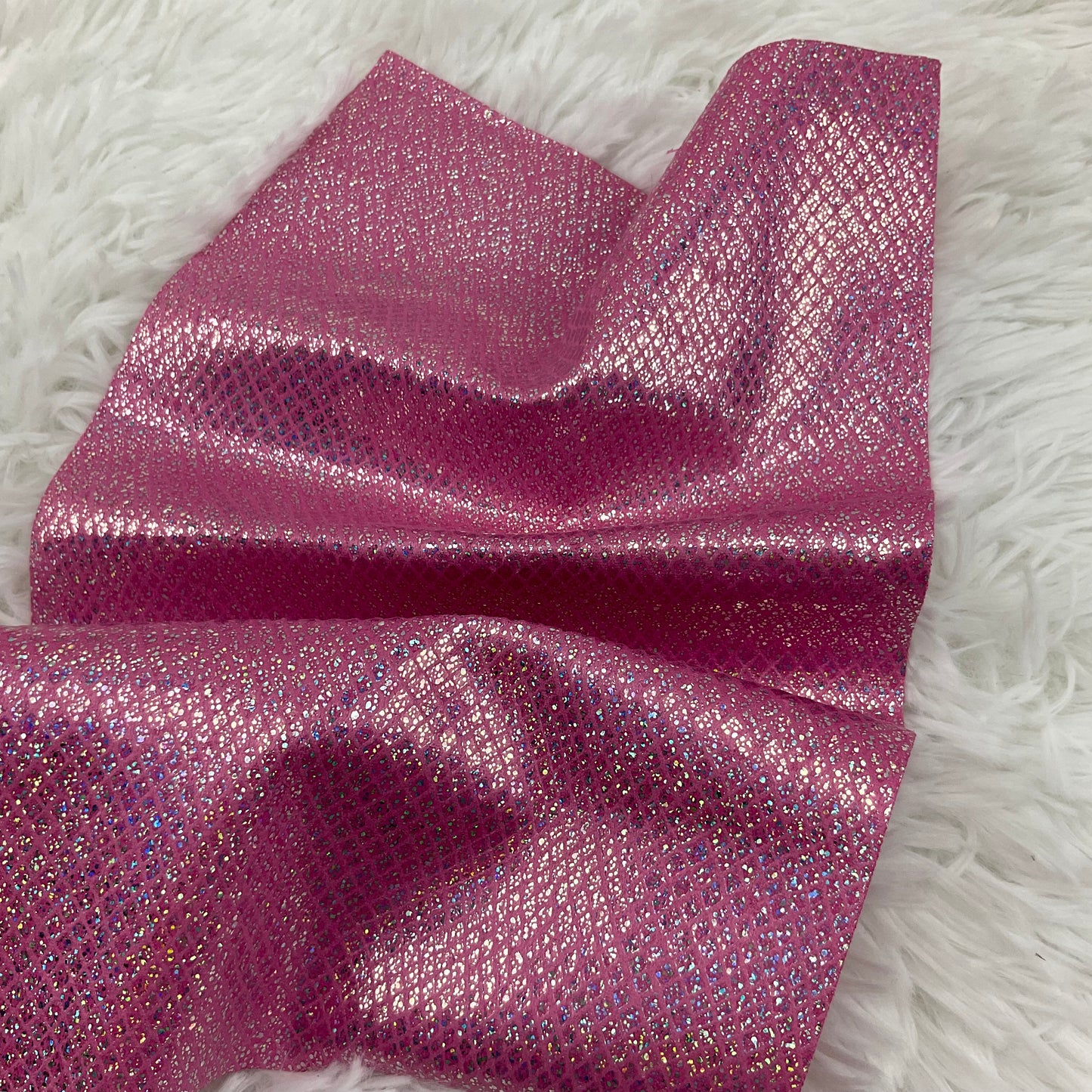 Pink Lattice Glitter Super Flexible Thin Fabric Sheet