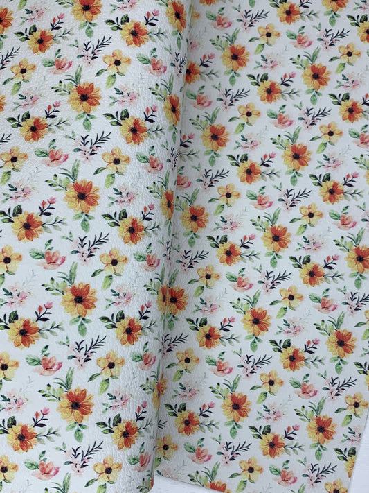 Floral Pebble Vegan Leather Sheet