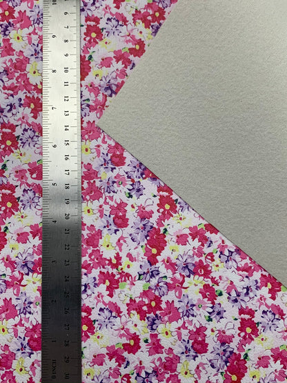 Floral Pebble Vegan Leather Sheet