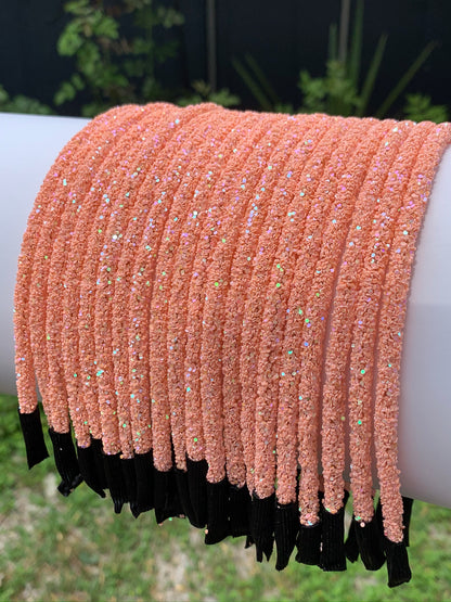 Peach Chunky Glitter Headband