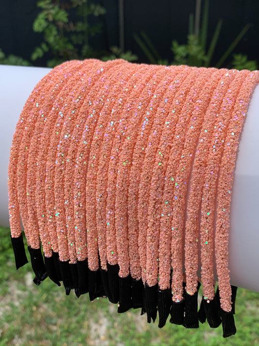 Peach Chunky Glitter Headband