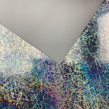 Silver Laser Patent Faux Leather Sheet