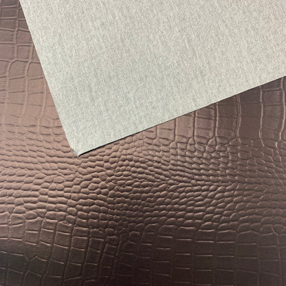 Copper Crocodile Textured Faux Leather Sheet