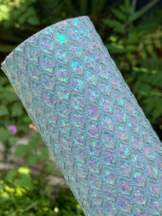 Blue Laced Chunky Glitter Canvas PREMIUM