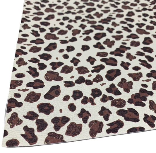 Brown Leopard Pebble Faux Leather